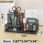 Organiseur de bureau en métal noir – 3 compartiments