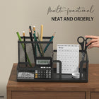 Organiseur de bureau en métal noir – 3 compartiments